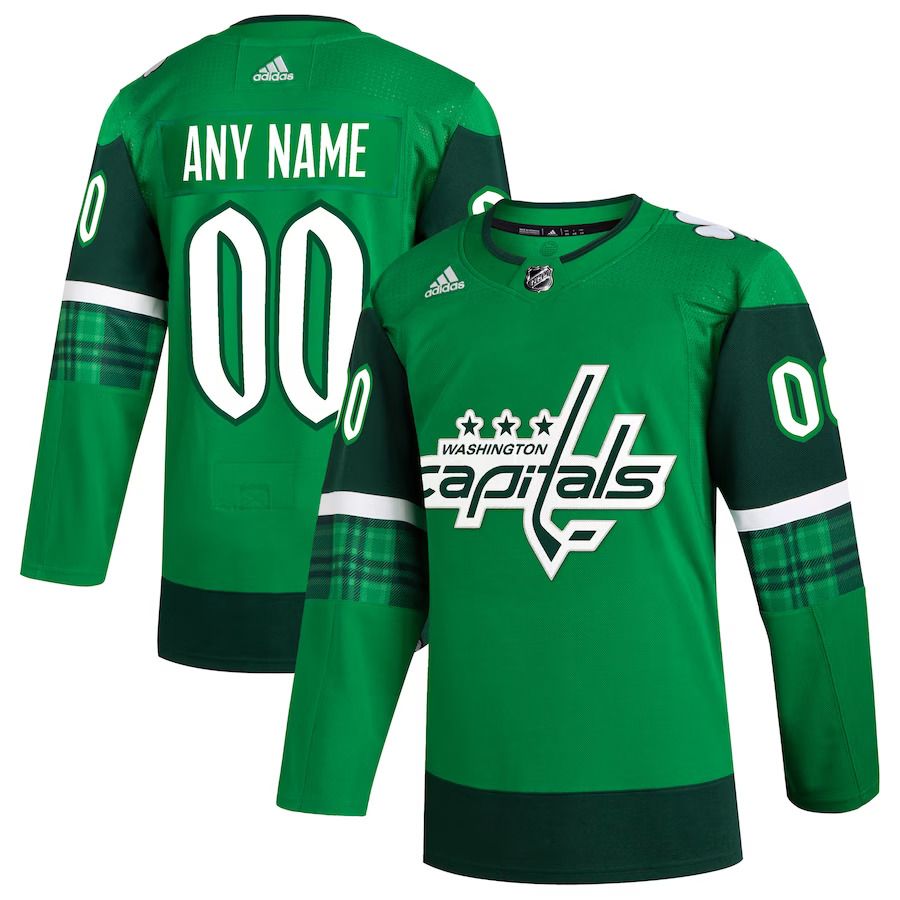 Men Washington Capitals adidas Kelly Green St. Patricks Day Authentic Custom NHL Jersey->women nhl jersey->Women Jersey